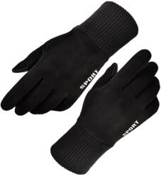 Techsuit Érintőképernyős kesztyű Techsuit - Suede (ST0009) - PU bőr, plüss bélés - Fekete