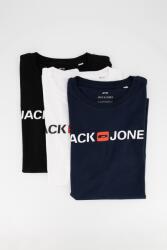 JACK & JONES Jack & Jones, Kerek nyakú póló szett - 3 db, Fehér/Tengerészkék, M (12191330-WHITE-M)