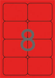 APLI Etikett, 99, 1x67, 7 mm, színes, kerekített sarkú, APLI, neon piros, 160 etikett/csomag (LCA2876) (02876)