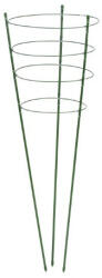 Nature Virágtámasz, műanyaggal bevont fém, zöld, 60cmx7mm +3db gyűrű, átm. 18-20-22cm