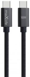 MaXlife Cablu Date si Incarcare USB-C - USB-C MaXlife MXUC-12, 100W, 1m, Negru