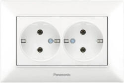 Panasonic Priză dublă cu împământare Panasonic Arkedia Slim, alb, incl. ramă (P-SA.S2)