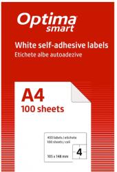 Optima Etichete albe autoadezive 4/A4 Optima smart, 105 X 148.5 mm, 100 coli/top (OP-404105148S)