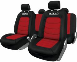  Sparco Ergo Sport Autó Üléshuzat Készlet, 9 db, fekete/piros