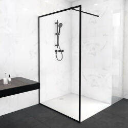Welland Montana walk-in zuhanyfal 110 x 195 cm - fekete profil - pepita