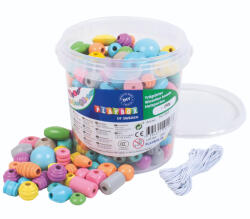 Playbox PlayBox: Pasztell fa gyöngy szett 250 gr vegye formában és méretben