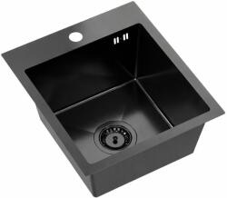 Ruvetti Look chiuveta din otel 45x40 cm negru 5003L_PVD_BL40_W (5003LPVDBL40W) Chiuveta