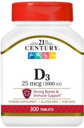 21st Century Vitamin D3, 25 mcg, 300 tablete, 21st Century