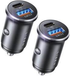 Lisen YL0223080037, USB + USB-C, PD36W, QC3.0, set 2 bucati, negru (KF2349546) - pcone