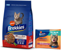 Affinity 3kg Brekkies marha száraz macskatáp+4x85g Brekkies Daily Delice csirke & pulyka nedves macskatáp ingyen