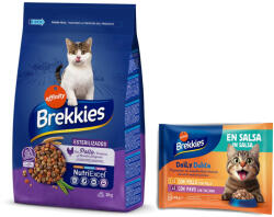 Affinity 3kg Brekkies Sterilised csirke száraz macskatáp+4x85g Brekkies Daily Delice csirke & pulyka nedves macskatáp ingyen