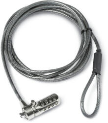 DICOTA D30885 kábelzár Fekete, Rozsdamentes acél 2 M (D30885)