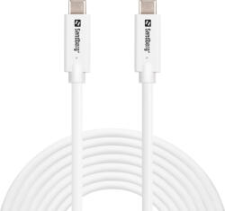 Sandberg 136-76 USB kábel USB 3.2 Gen 2 (3.1 Gen 2) 5 M USB C 10 Gbit/s 100 W Fehér (136-76)