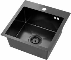 Ruvetti Look acél mosogató 50x45 cm fekete 5003L_PVD_BL50_W (5003LPVDBL50W)