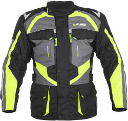 W-Tec Férfi motoros kabát W-TEC Burdys Evo fekete-szürke-zöld S (21360-S-1)