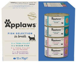 Applaws Applaws Multipack Halválogatás levesben 24x70g KONSZERV