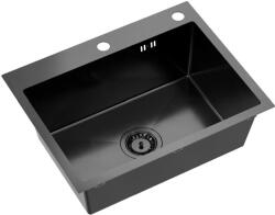 Ruvetti Look acél mosogató 58x45 cm fekete 5003L_PVD_BL60_W (5003LPVDBL60W)