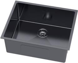 Ruvetti Stelio acél mosogató szifonnal 54x44 cm grafit 5001S_PVD_GRF60_P (5001SPVDGRF60P)