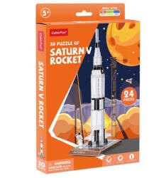 CubicFun W3198 - Mini Saturn V Űrrakéta - 24 db-os 3D puzzle (W3198) - puzzle