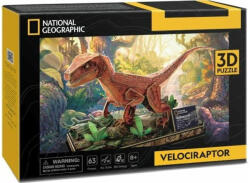 CubicFun DS1053 - National Geographic, Velociraptor - 63 db-os 3D puzzle (DS1053) - puzzle