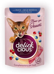 Delickcious Meow - for Dessert kacsa & bogyós gyümölcs nedves macskaeledel 12x80g