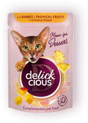 Delickcious Meow - for Dessert nyúl & trópusi gyümölcs nedves macskaeledel 12x80g