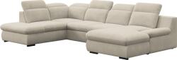 TEMPO KONDELA Kihúzható sarokkanapé, homokszínű, balos, LORETA ROH U