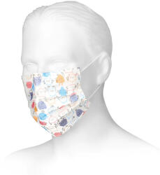  Zarys orvosi maszk gumis 3 rétegű 50db - színes mintás