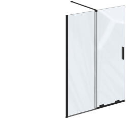 RAVAK Tolóajtós zuhanyfal ROWI-110 matt fekete+Transparent X9WVD0300Z1 (X9WVD0300Z1)