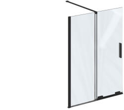 RAVAK Tolóajtós kádparaván ROVS2-100 matt fekete+Transparent X786A0300Z1 (X786A0300Z1)