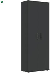 Intermeble Kétajtós Polcos Szekrény Antracit Színben. KLARA 69 cm