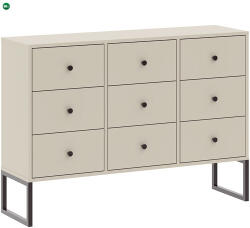 INTERMEBLE 9 Fiókos Komód Kasmír Színben. LINEA 115 cm