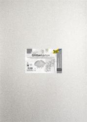 FOLIA Dekorkarton tömb, csillámos, 1 oldalas, 50x70 cm, 300g, 5 lap, FOLIA, ezüst (FL85560) - iroda24