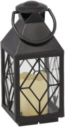BackHomeLiving Lanternă de Crăciun - 11 x 11 x 26, 5 cm cu LED, negru (LED2522)