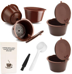 Verk Group Set de capsule de cafea reîncărcabile Dolce Gusto, 5 bucăți, cu filtru din oțel inoxidabil (15883)