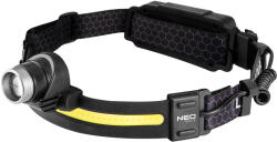 NEO TOOLS Lanternă Frontală NEO 99-117, LED XPG+COB, 400 lm, Bandă din ABS și Cauciuc, Acumulator Încorporat, Indicator de Încărcare (99-117)