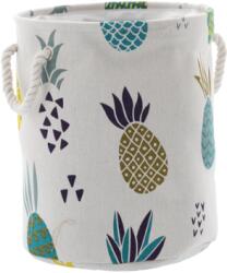 BackHomeLiving Coș rotund cu model de ananas pentru spălare/depozitare jucării - 30 x 35 cm, mărimea S (NIZ4892)