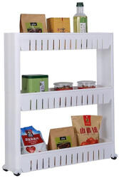 Verk Group Carucior multifunctional pentru bucatarie si baie, cu etajere, alb (01565)