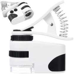 VERK GROUP Microscop mini 60x pentru telefon cu LED și UV, inclusiv husă (09171)