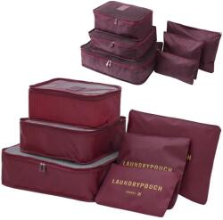 Verk Group Set organizator de călătorie, 6 piese, cu pungi de diferite dimensiuni, bordo (01500_BO) Geanta voiaj