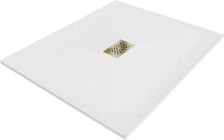 Mexen Hugo, téglalap alakú zuhanytálca SMC 110 x 100 cm, fehér, arany huzat, 42101011-G (42101011-G)