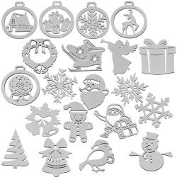 Ruhhy Set de 20 de ornamente de Crăciun din lemn alb, indestructibile, cu diametrul de 9 cm pentru bradul de Crăciun! (00024883)