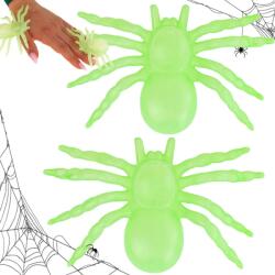 Verk Group Set de 2 păianjeni fluorescenți pentru decor Halloween, 11 cm (26131)