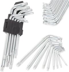 VERK GROUP Set chei imbus și Torx L-formă, 9 bucăți, argintiu (11286) Cheie imbus