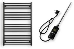  Törölközőszárító radiátor elektromos fűtőpatronnal 75 x 110 cm - Nero Italia C-600W (fekete)