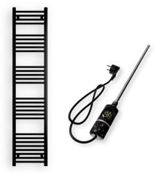  Törölközőszárító radiátor elektromos fűtőpatronnal 40 x 180 cm - Nero Italia C-600W (fekete)