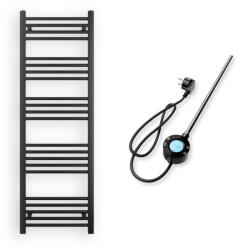  Törölközőszárító radiátor elektromos fűtőpatronnal 50 x 150 cm - Nero Italia S-600W (fekete)