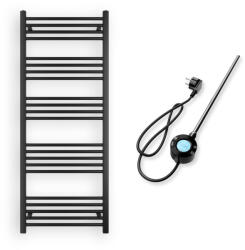  Törölközőszárító radiátor elektromos fűtőpatronnal 60 x 150 cm - Nero Italia S-600W (fekete)