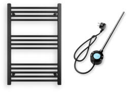  Törölközőszárító radiátor elektromos fűtőpatronnal 60 x 90 cm - Nero Italia S-400W (fekete)