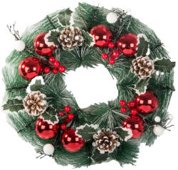 Verk Group Coroană decorativă de Crăciun în roșu și alb, 30 cm (26198)